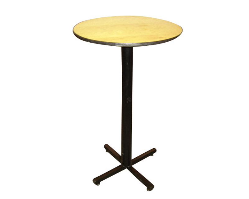 24" ROUND WOOD TOP CRUISER TABLE (Requires linen cover)
