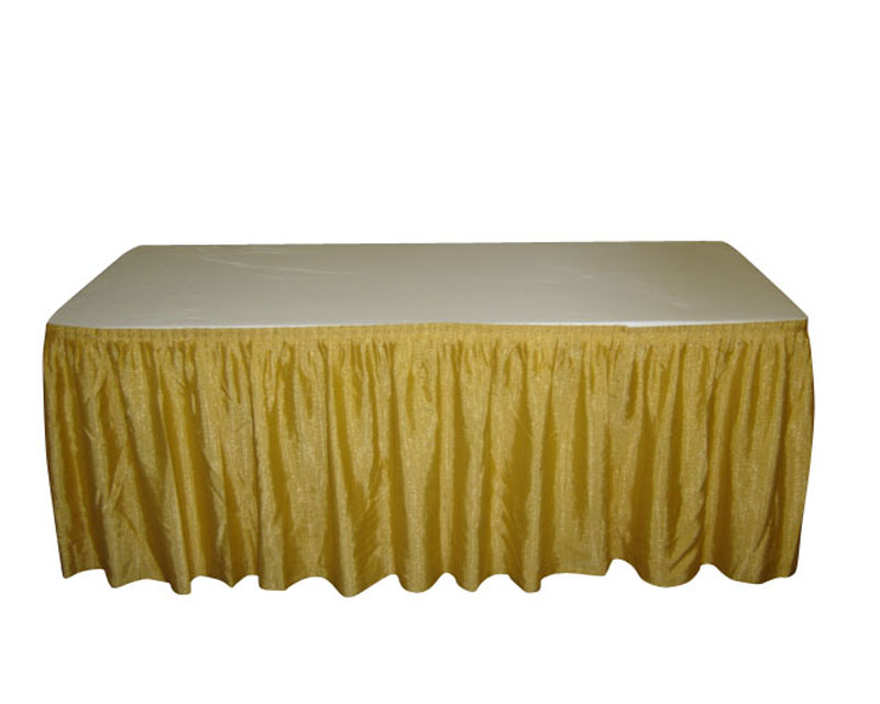 GOLD SKIRTED TABLE 4', 6' OR 8'
