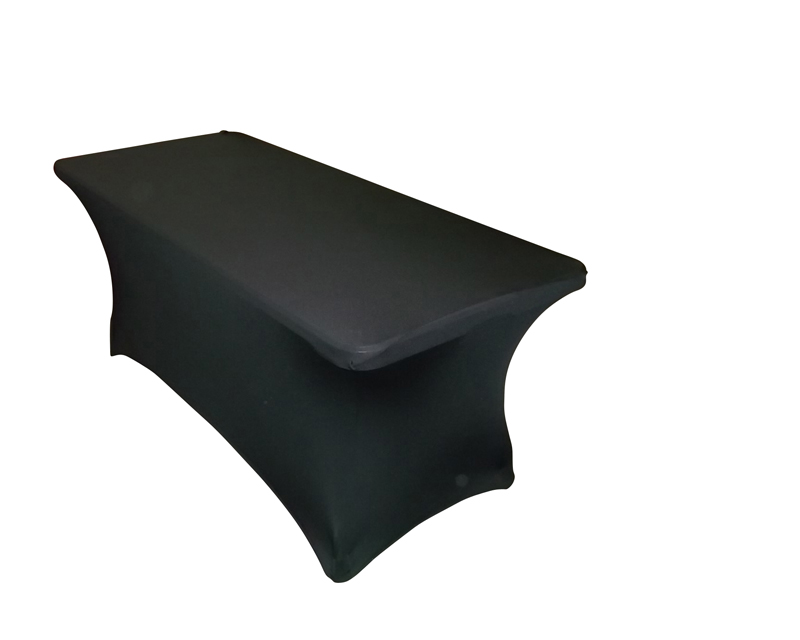 BLACK SPANDEX COVER FOR 6 FOOT TABLE
