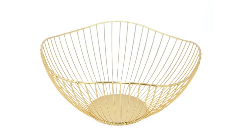 Deluxe Gold Bread Basket 10" by 5 "
