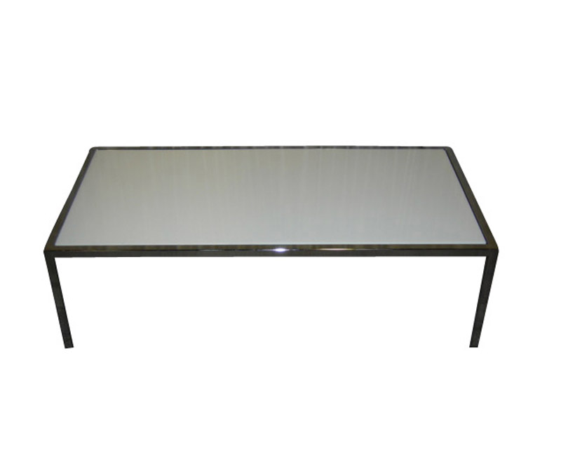 LUCITE WHITE COFFEE TABLE 2'X4'