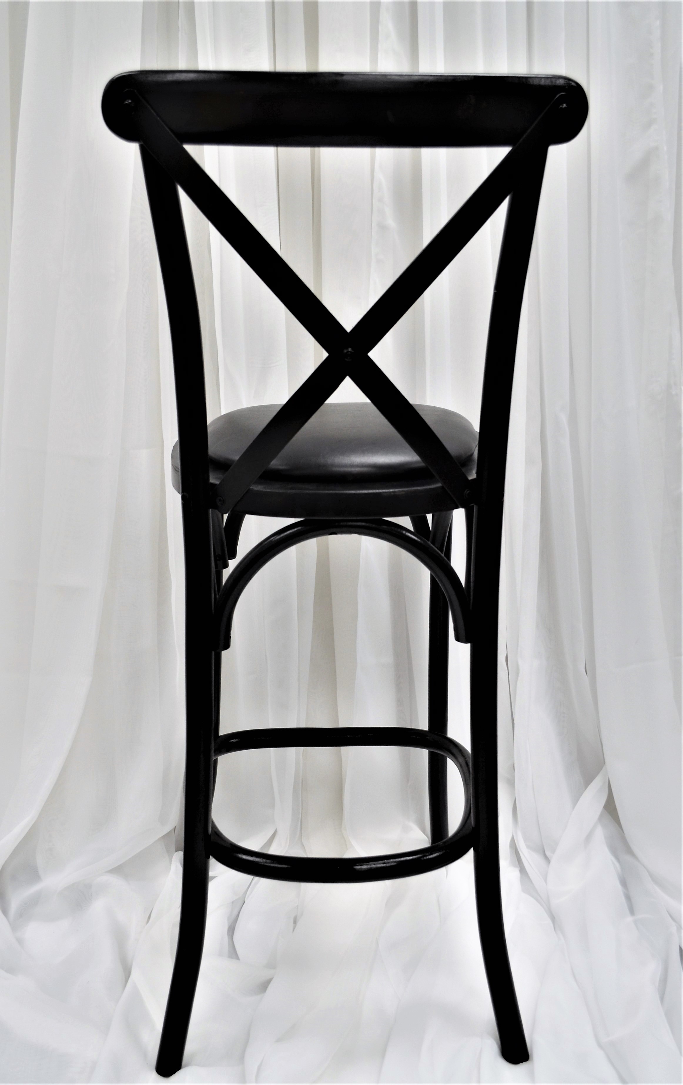 BLACK CROSSBACK BARSTOOL