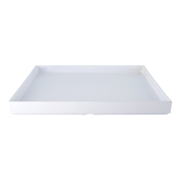 14" X 14" WHITE ACRYLIC TRAY 