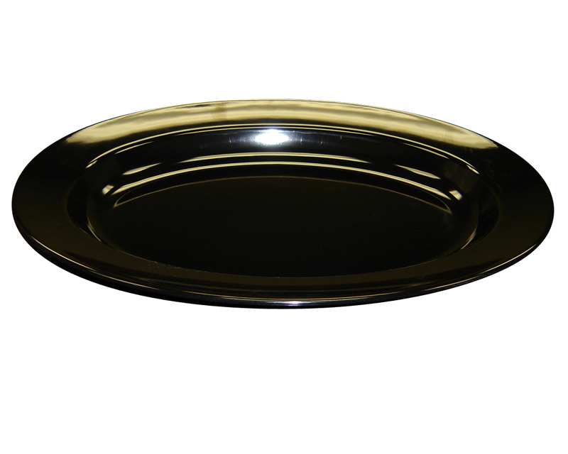 17" OVAL BLACK RESIN PLATTER