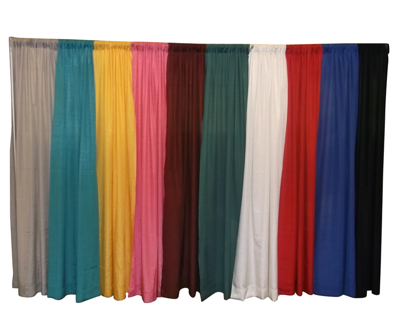 8' HIGH DRAPE PER FOOT (Grey,Teal,Gold,Pink,Burgundy,Green,Off White,Red,Royal Blue,Black)