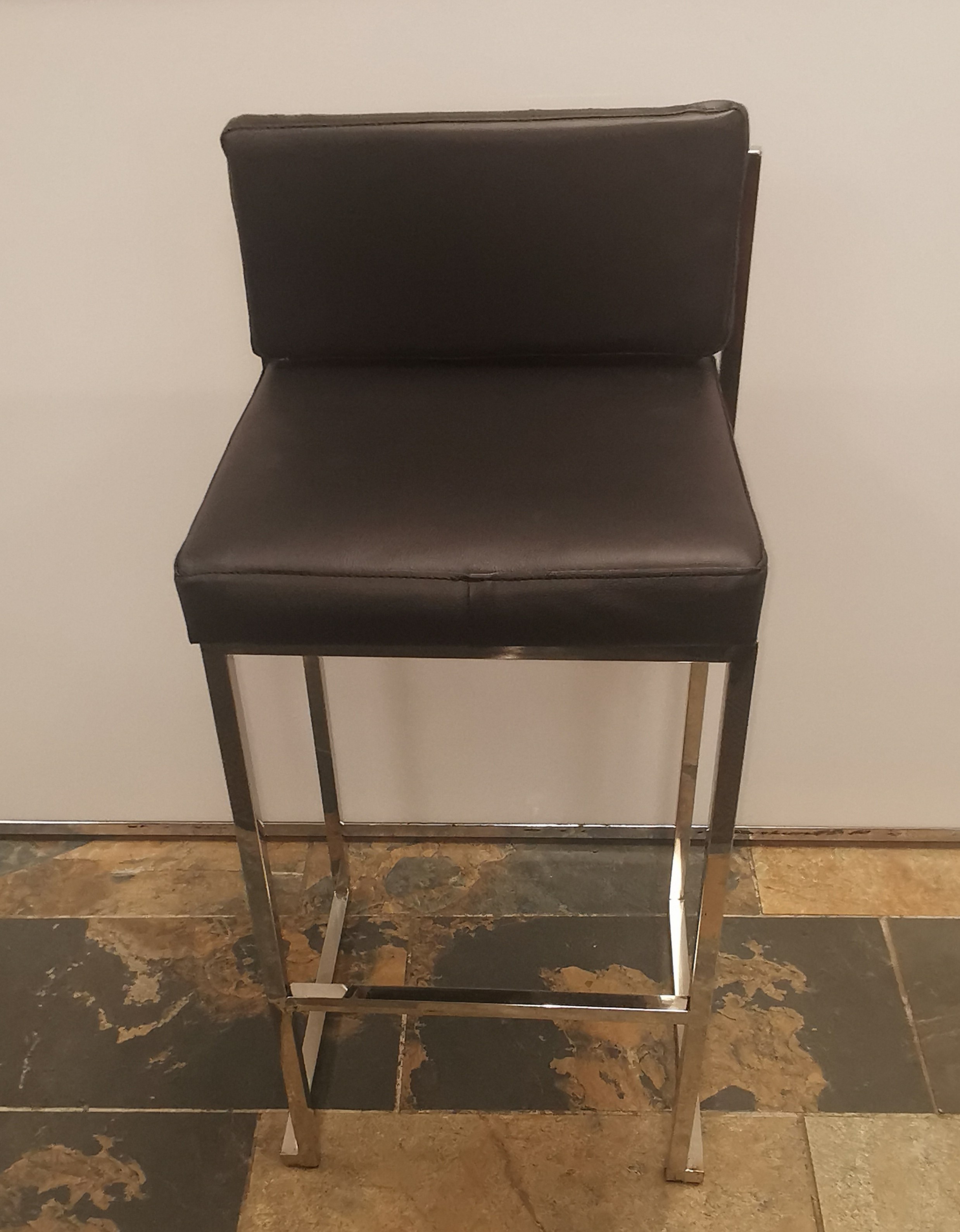 HANNAH CHROME BARSTOOL - BLACK SEAT