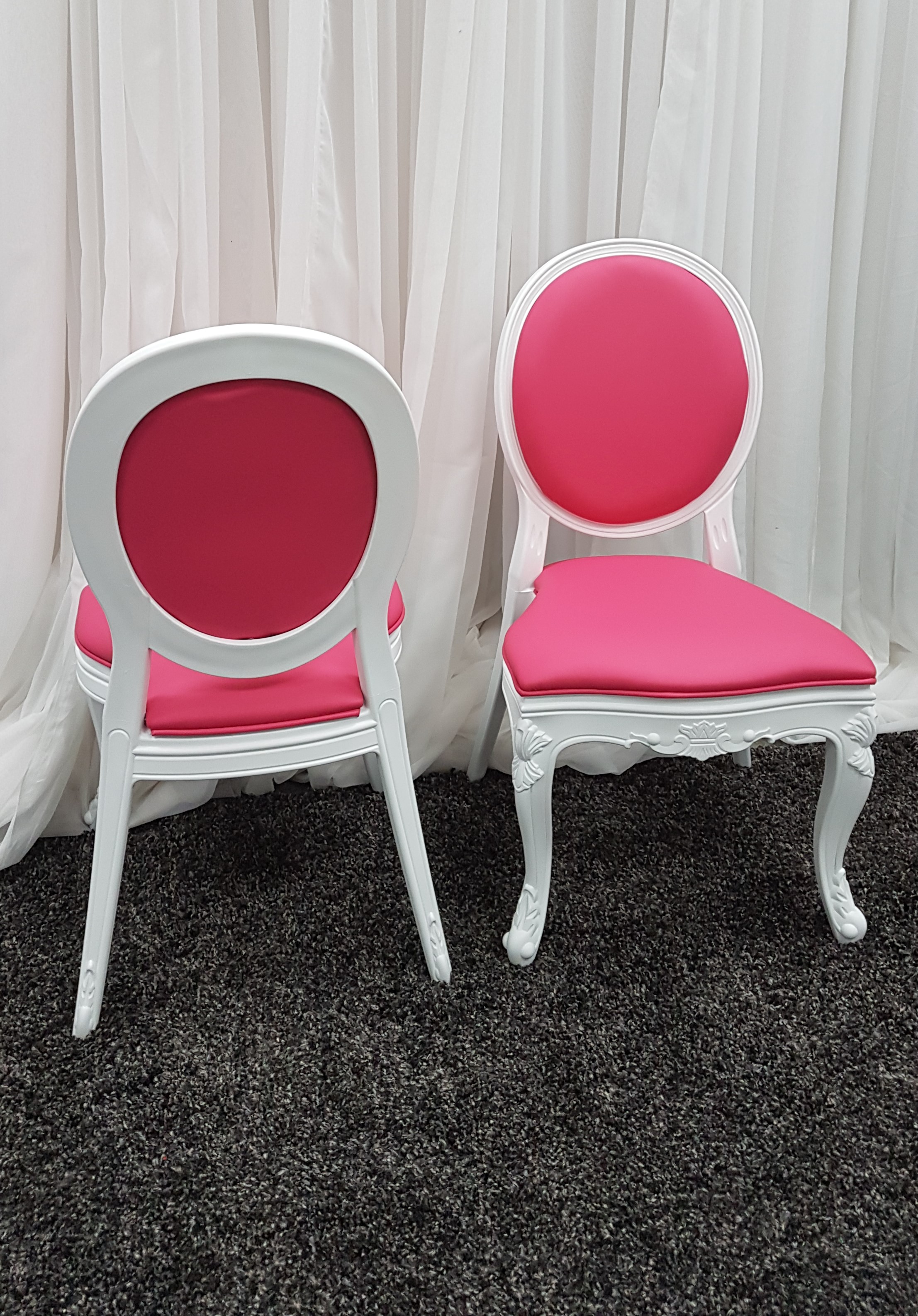 KING LOUIS CHAIR with PINK SEAT (Indoor use only)