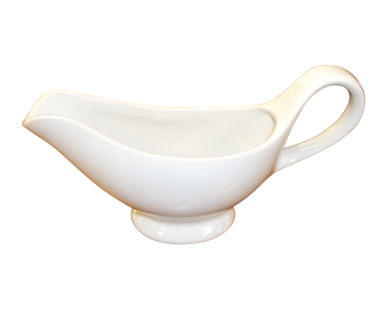 WHITE CHINA GRAVY BOAT 8 oz