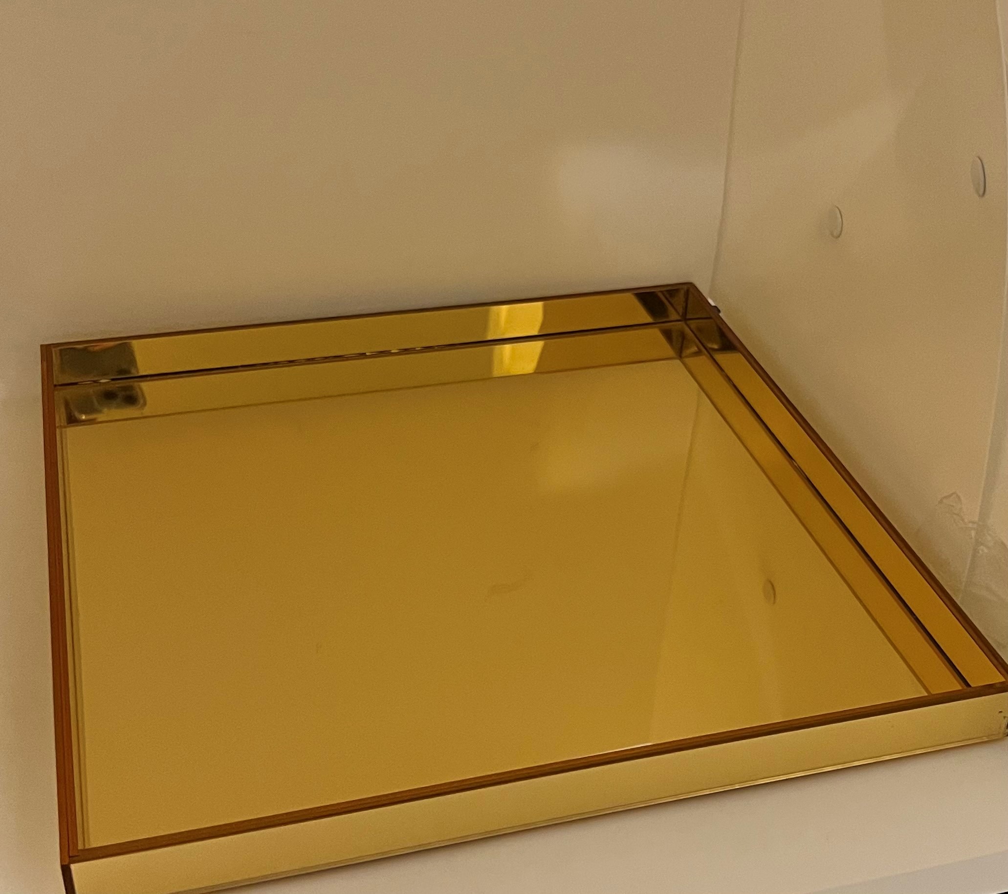 14" X 14" GOLD ACRYLIC TRAY