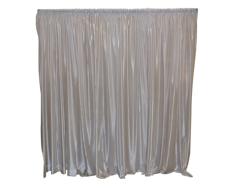 8' HIGH WHITE SATIN DRAPE PER FOOT