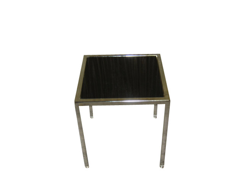 LUCITE BLACK END TABLE 18" X 18"