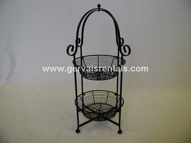 BLACK 2 BASKET WIRE STAND