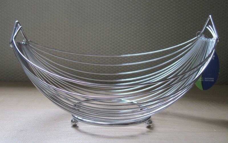 SEMI-FLAT OVAL CHROME BREAD BASKET