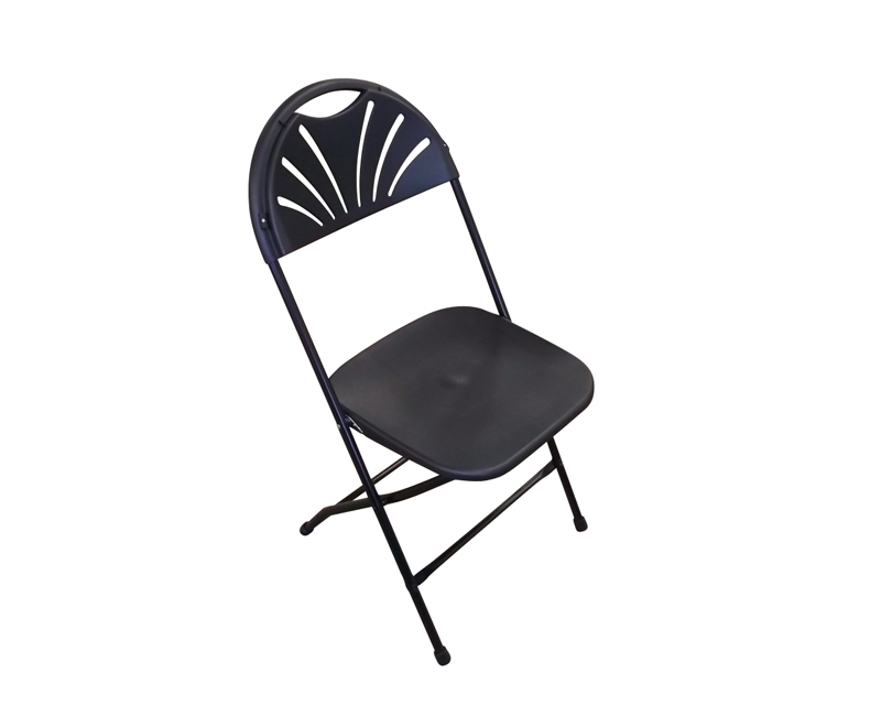 FOLDING BLACK FAN BACK CHAIR (Indoor/Outdoor)