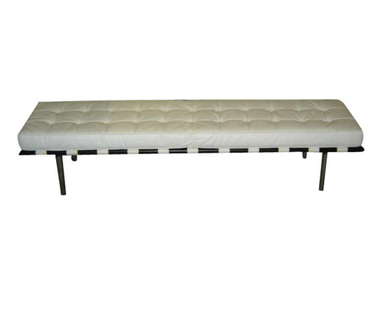 WHITE BENCH 3 SEATER